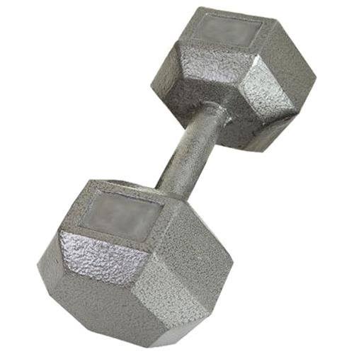 Gray Cast Iron Hex Dumbbell 75 lb E4973