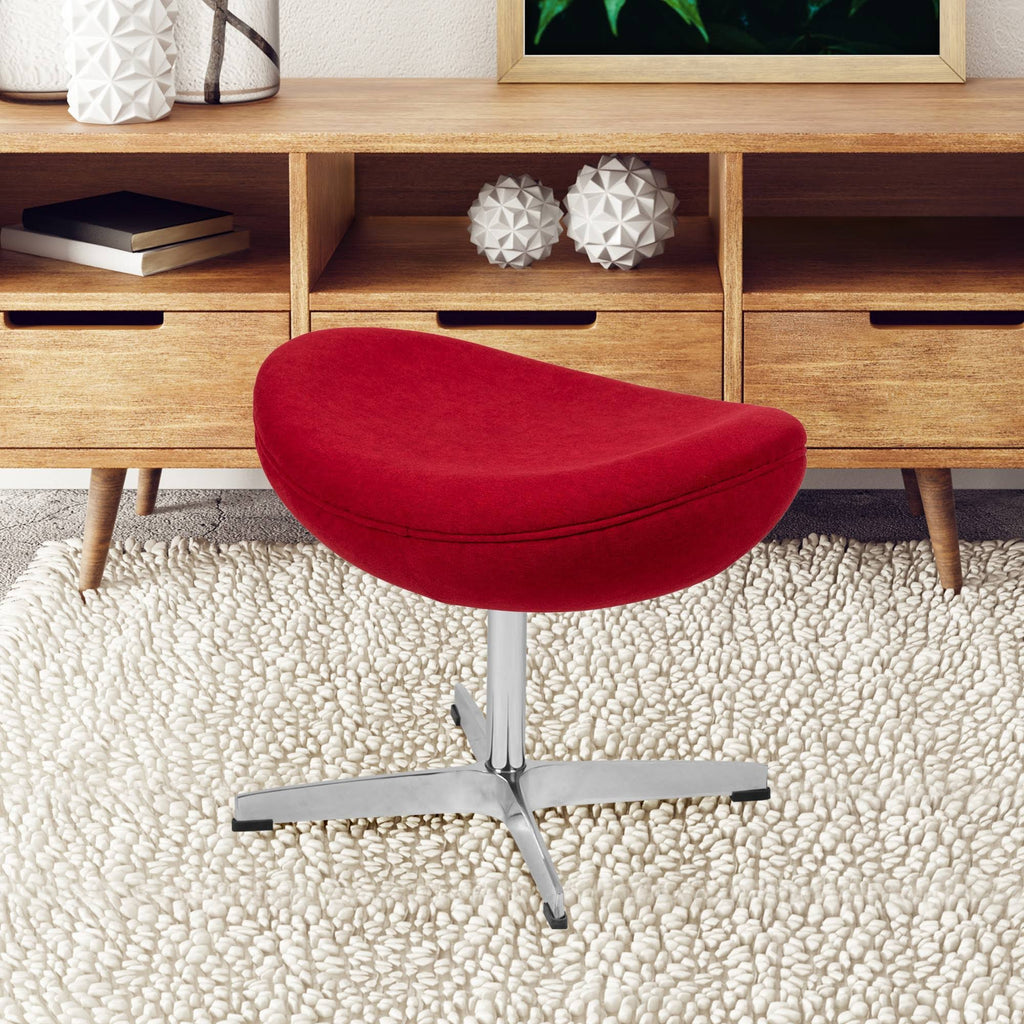 Red Fabric Saddle Wing Ottoman U275