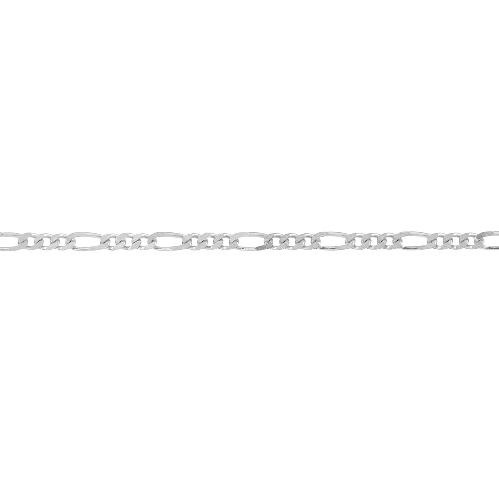 14K White Gold Adjustable Figaro Chain Anklet X769919