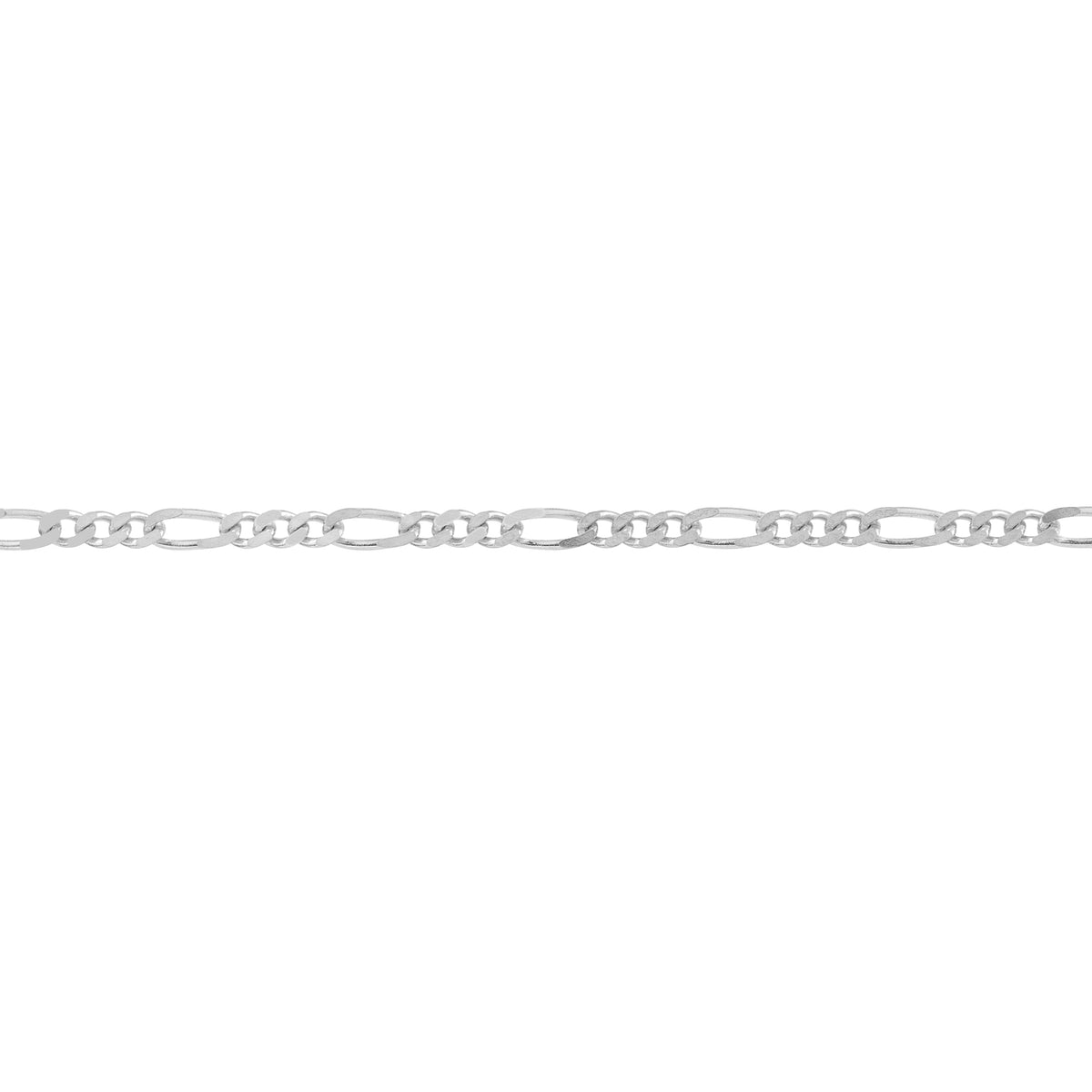 14K White Gold Adjustable Figaro Chain Anklet X769919