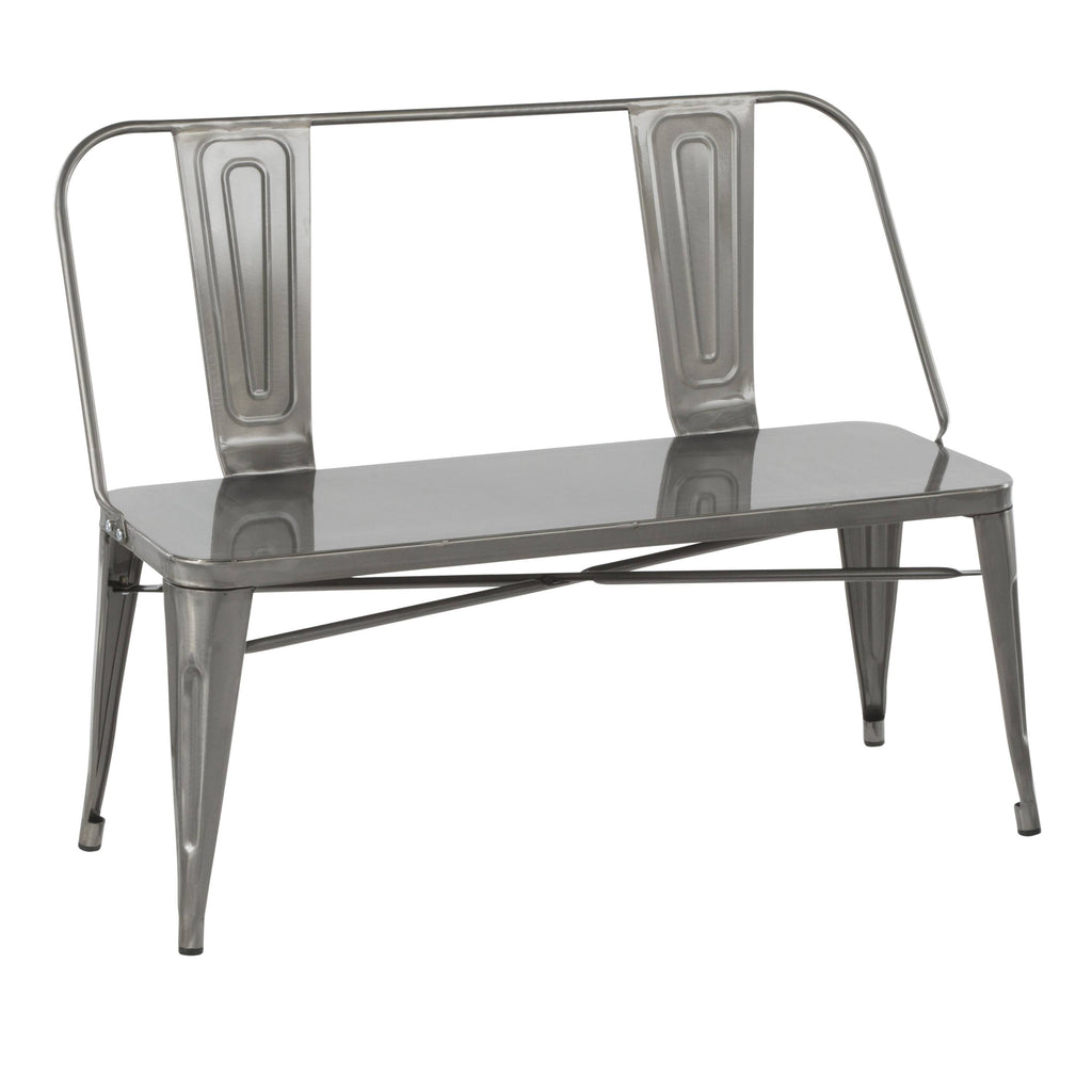 Clear Brushed Silver Metal Bench Q265