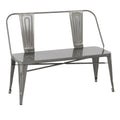 Clear Brushed Silver Metal Bench Q265