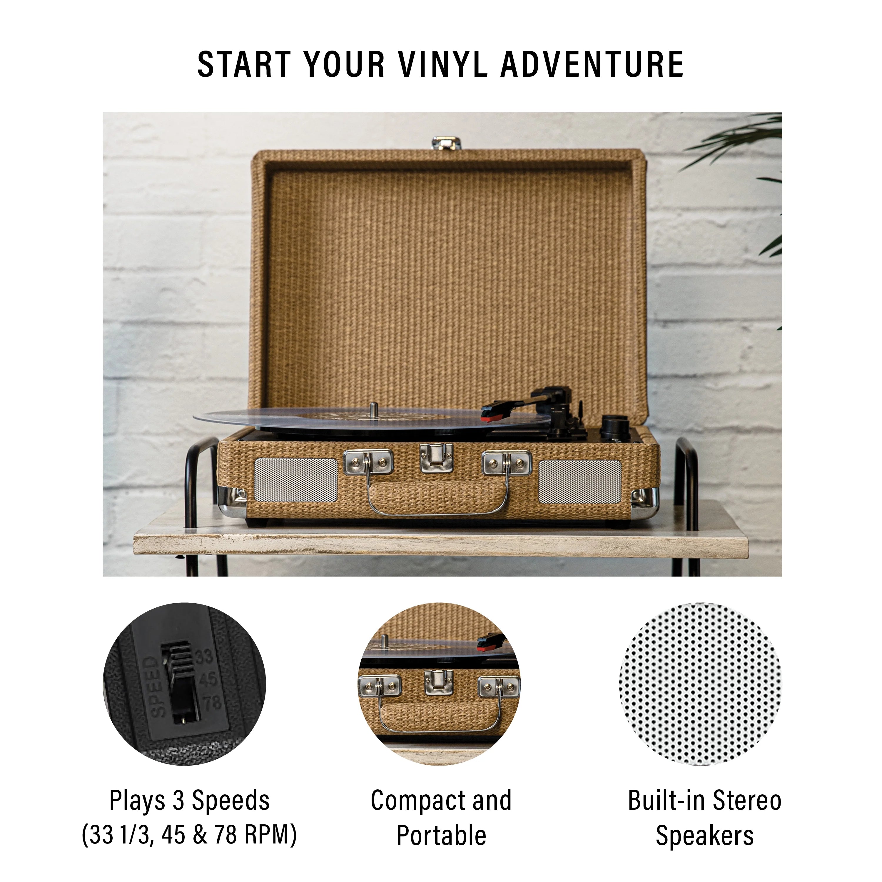 Vinyl Record Player with Bluetooth Speakers X979348