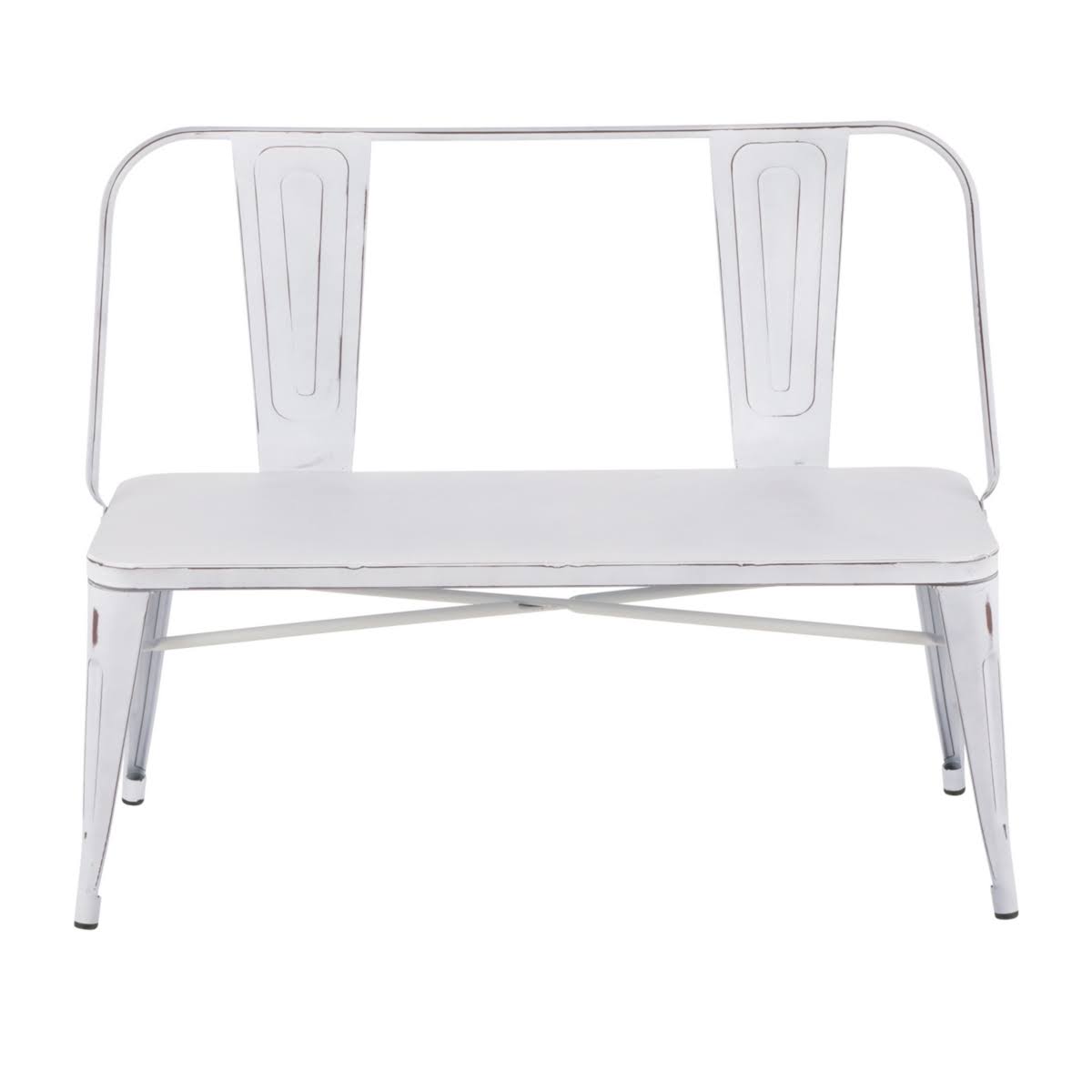 Clear Brushed Silver Metal Bench Q265