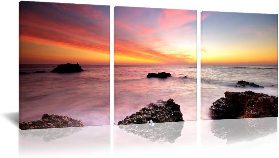 Black and Red Golden Gate Bridge Canvas Wall Art 20x28 3pcs A71208