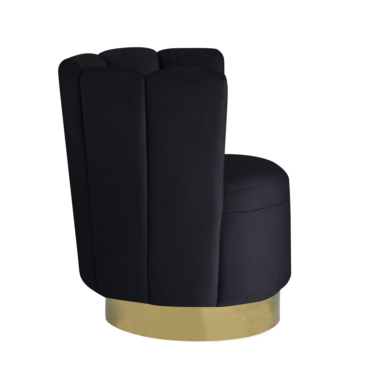 Black Velvet Swivel Accent Chair P895400