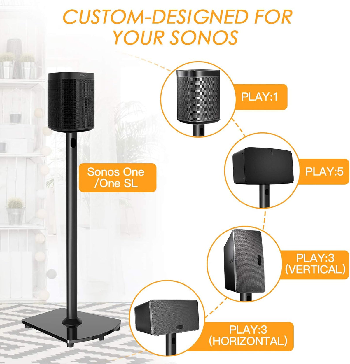 Black Heavy Duty Floor Speaker Stands X696625