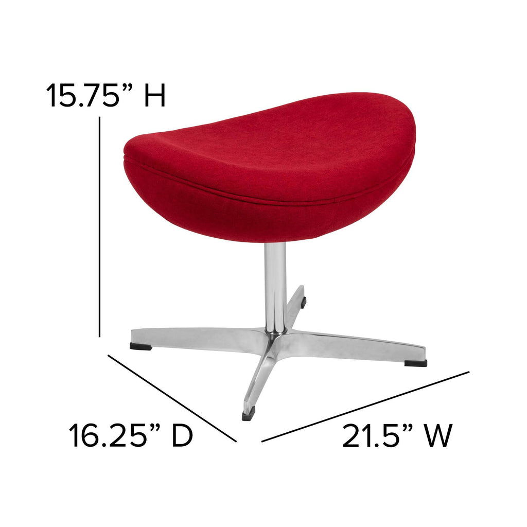 Red Fabric Saddle Wing Ottoman U275