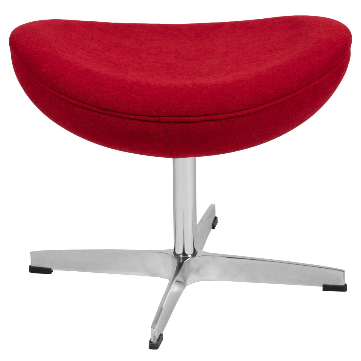 Red Fabric Saddle Wing Ottoman U275