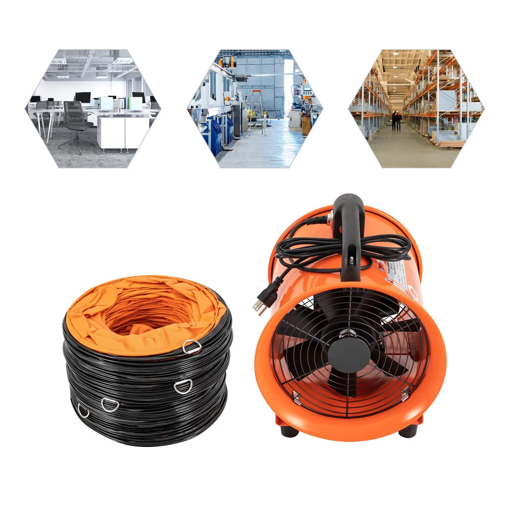 10 Inch Portable Ventilation Fan with 32.8ft Duct Hose C673351