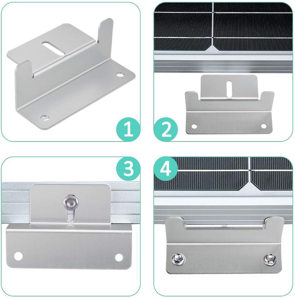 Solar Panel Mounting Z Brackets with Nuts and Bolts, Set of 4 Units (8 Set) V75703