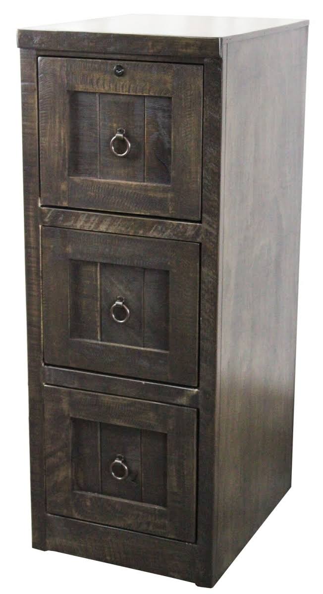 Rustic 3 Drawer File Cabinet Yellow D385503