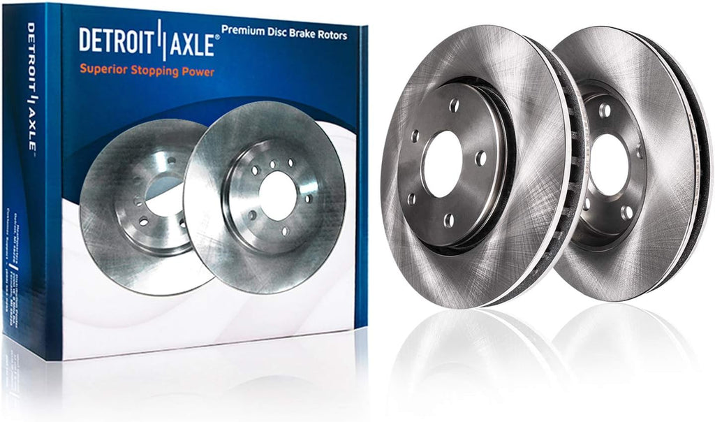 5-Lug 296mm Front Disc Rotors + Brake Pads 6pc Set F989
