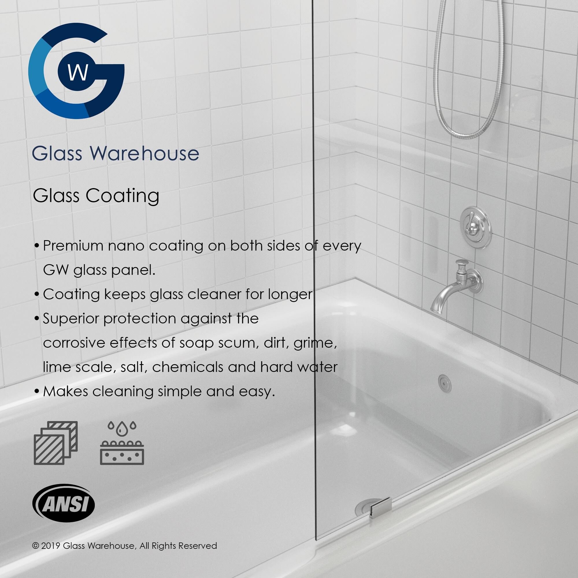 Chrome Frameless Hinged Shower Door Q87403