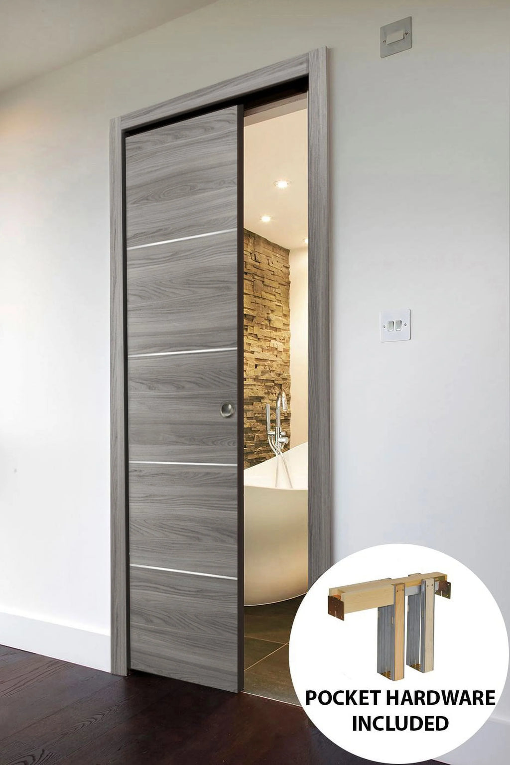 Grey 30 x 80 Solid Core Door with Frame F628