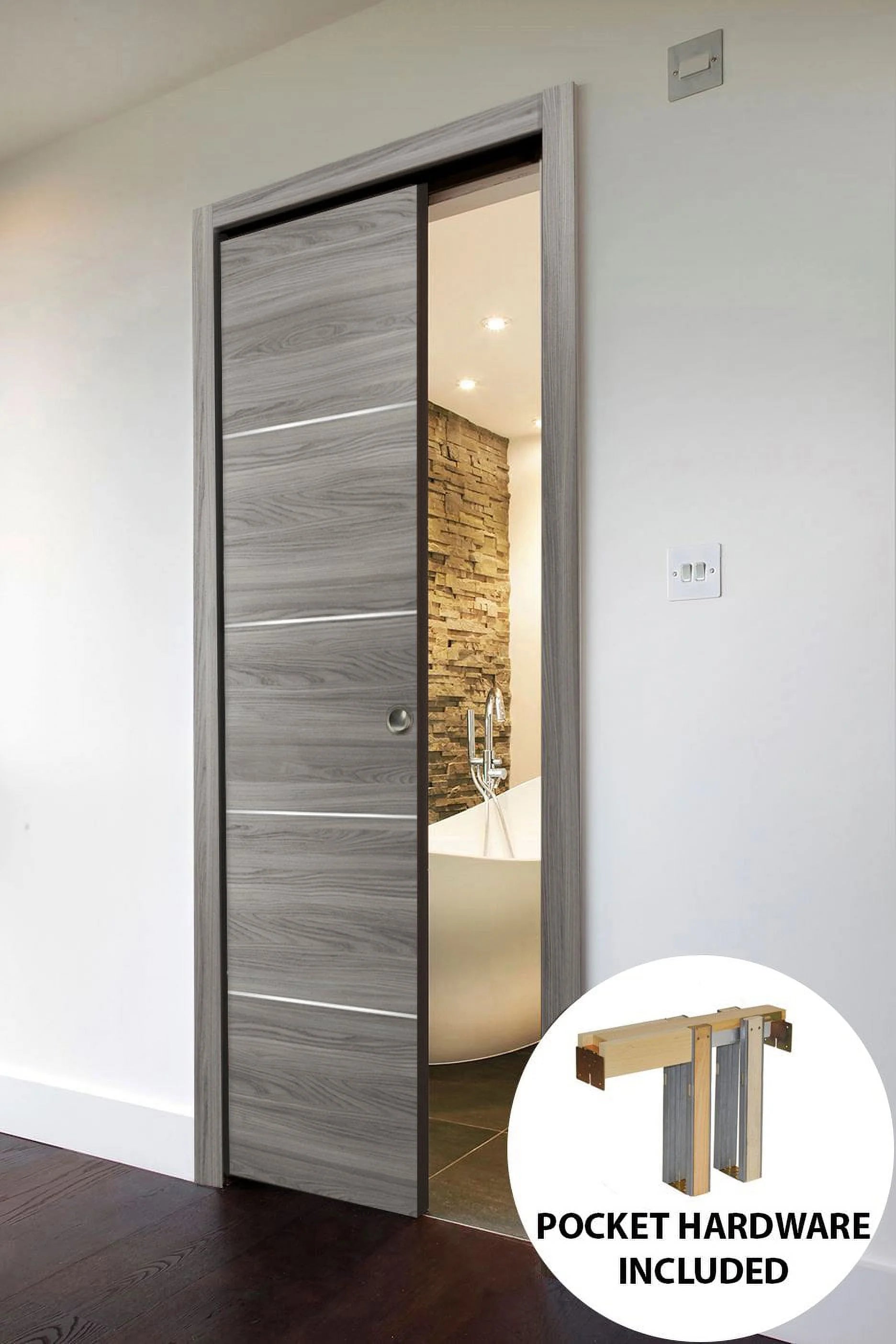 Grey 30 x 80 Solid Core Door with Frame F628
