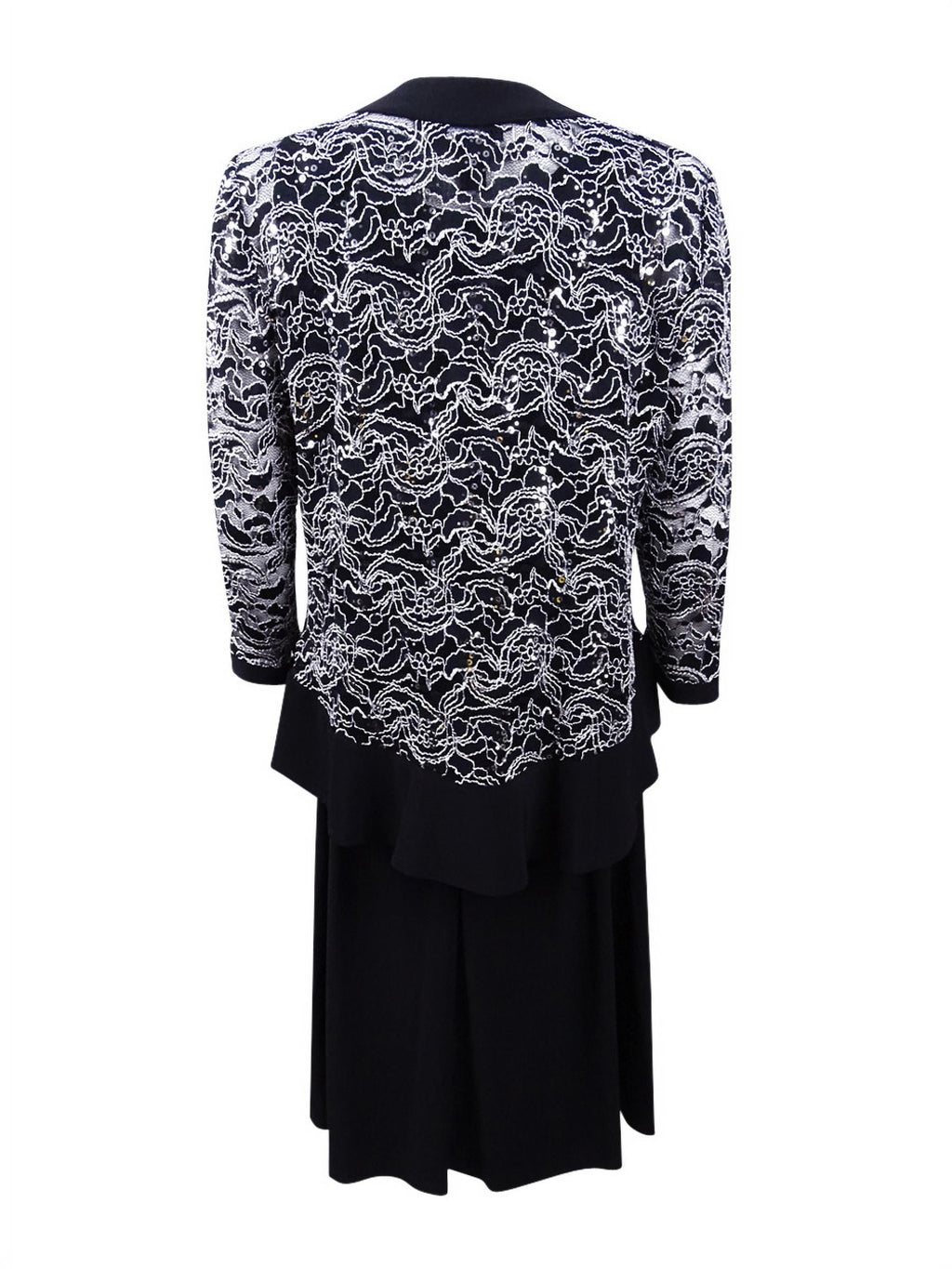 Lace Jacket Dress (10, Black/White) X911741