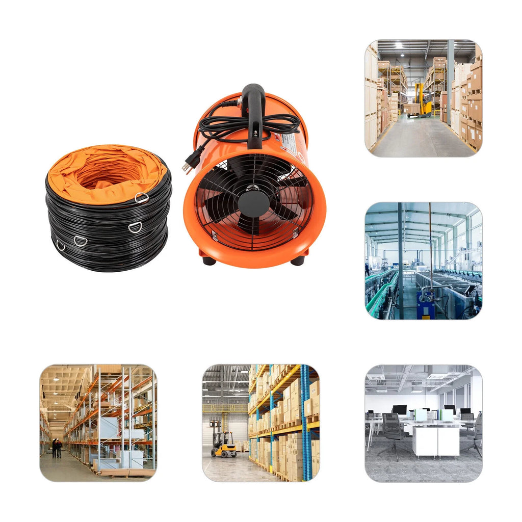 10 Inch Portable Ventilation Fan with 32.8ft Duct Hose C673351