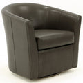 Charcoal Faux Leather Swivel Club Chair O637084