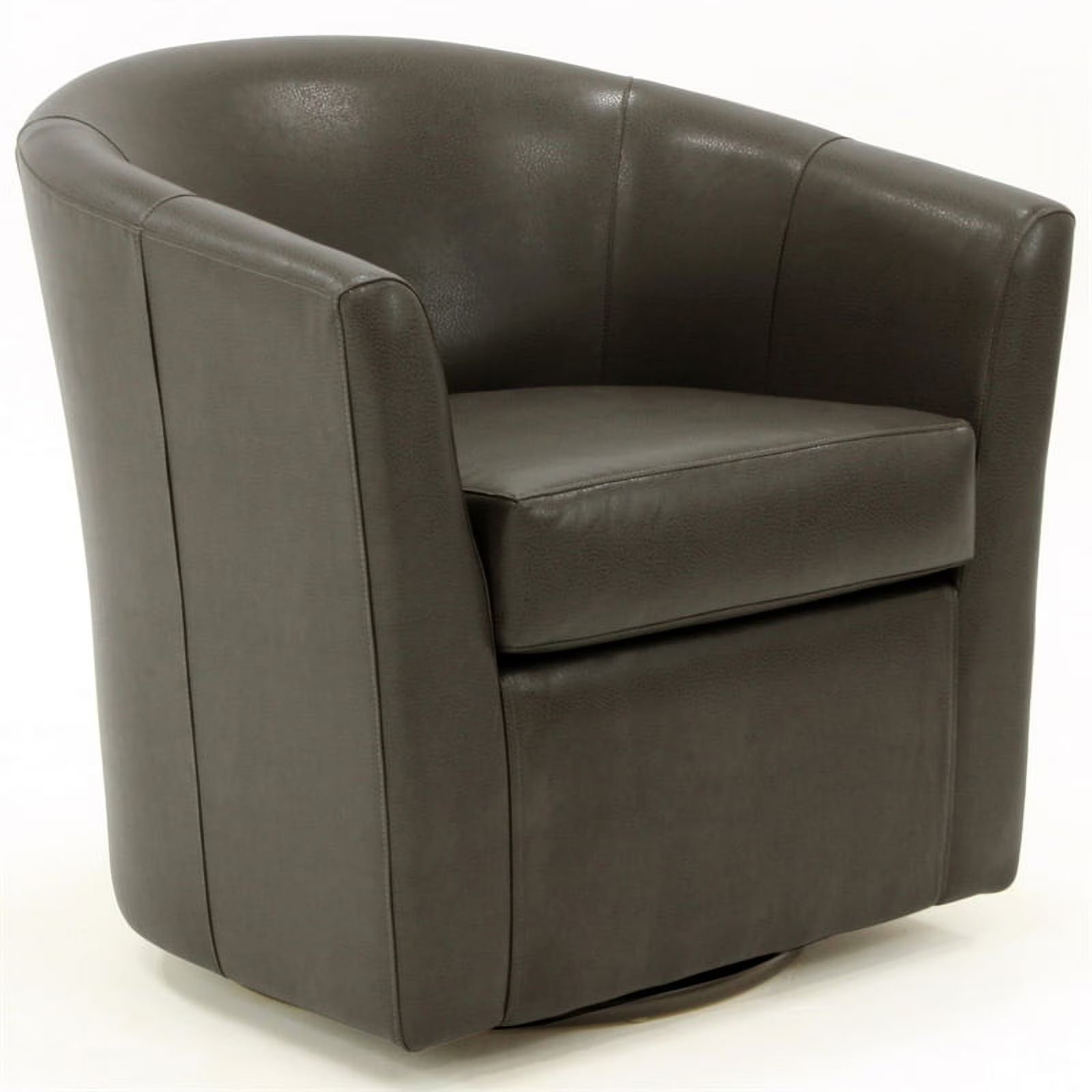 Charcoal Faux Leather Swivel Club Chair O637084