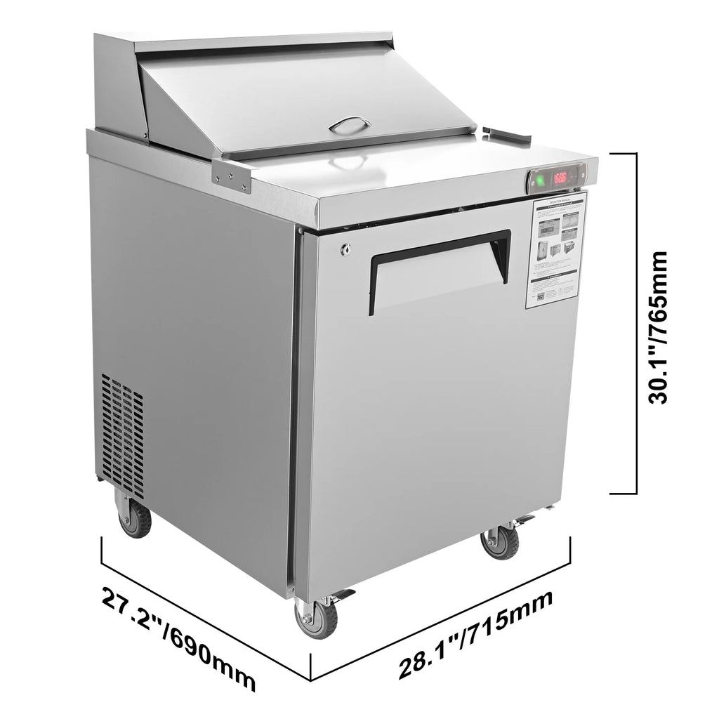 Refrigerated Sandwich Salad Prep Table 1 Door Holds 8 Pans E53246