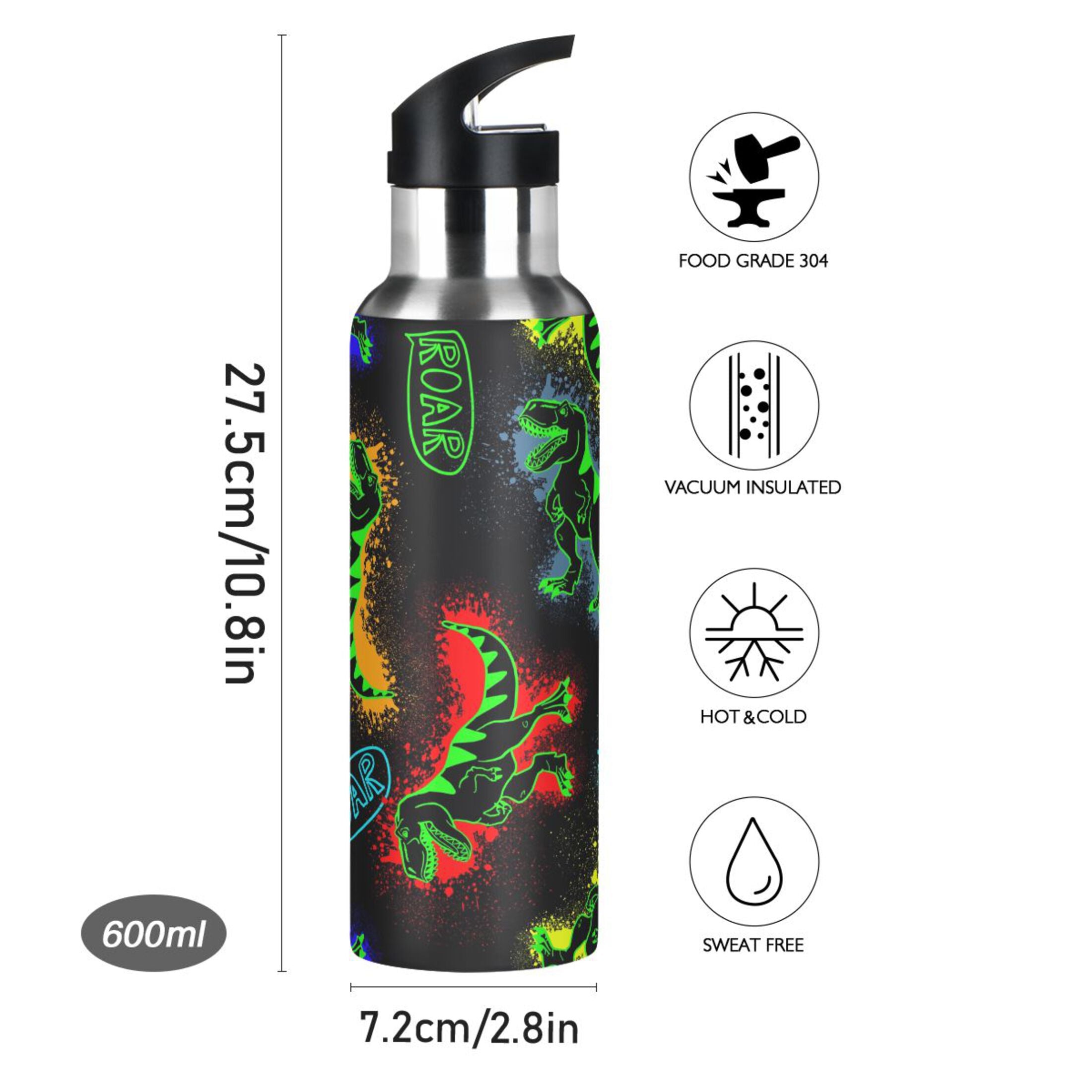 Stainless Steel Insulated Water Bottle with Straw Lid M661