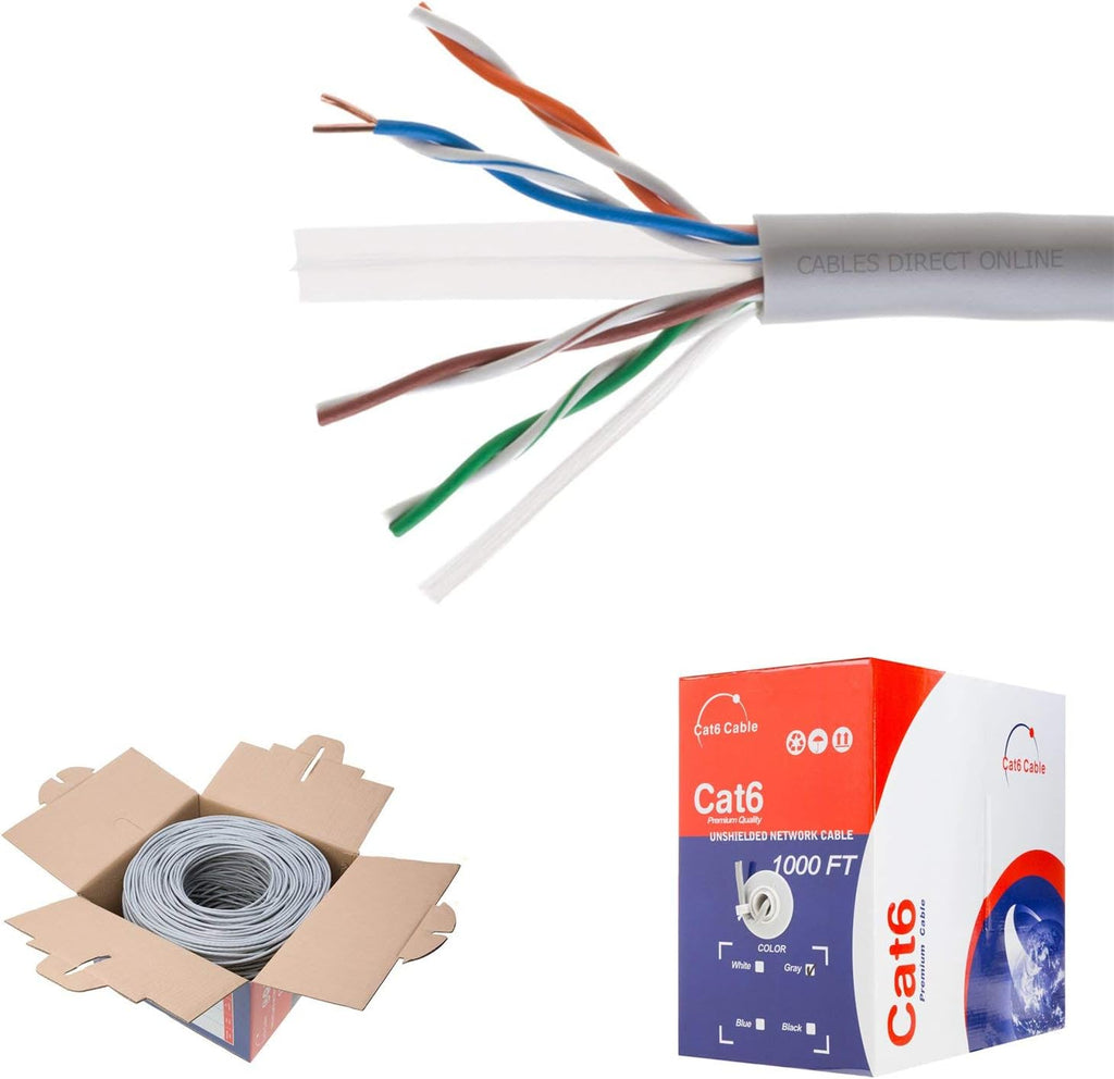 CAT6 1000ft UTP Blue Ethernet Solid Cable 23AWG M244