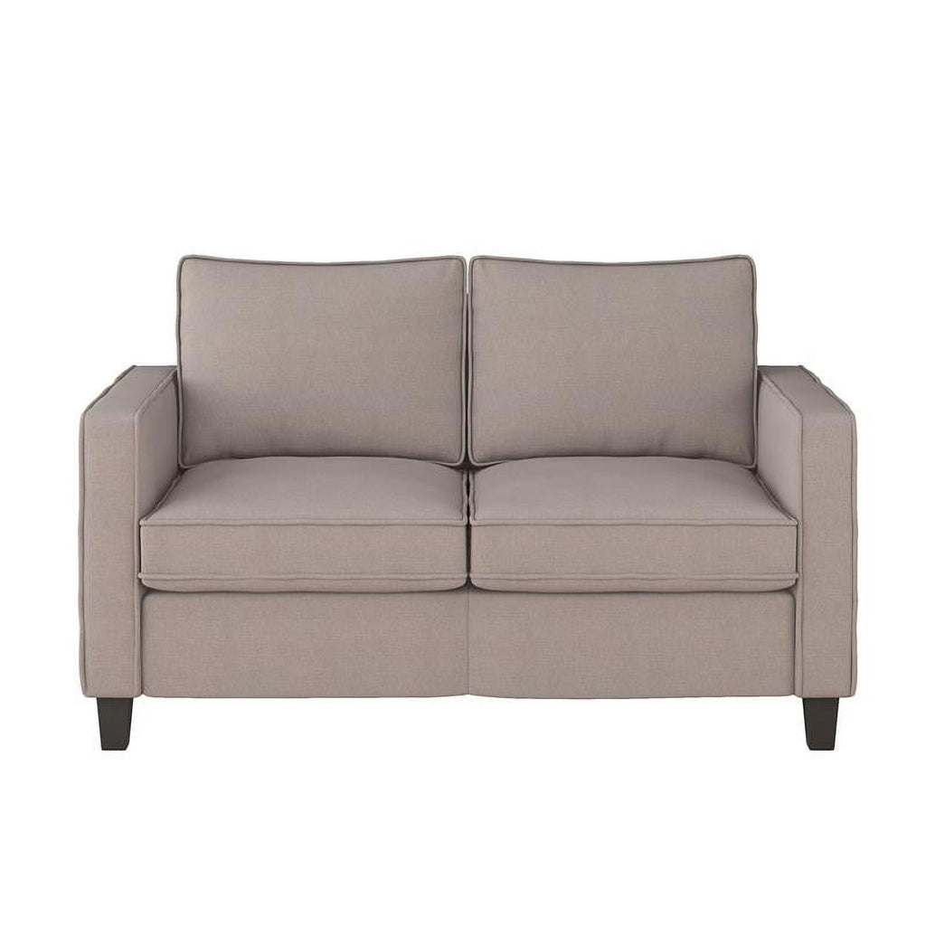 Beige Fabric Loveseat Sofa and Accent Chair Set - 2pcs D72453