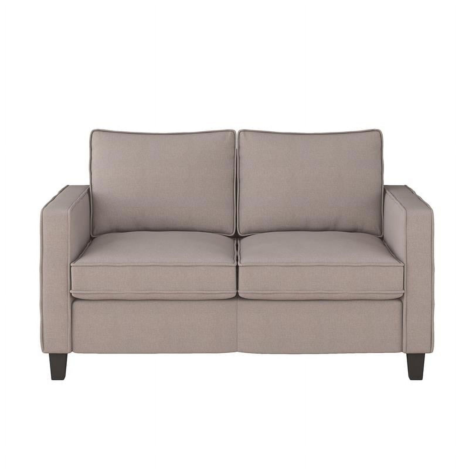 Beige Fabric Loveseat Sofa and Accent Chair Set - 2pcs D72453