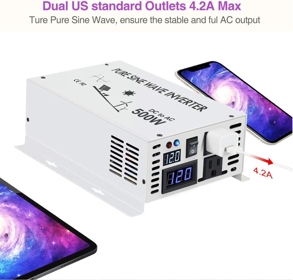 500W 12V Pure Sine Wave Car Power Inverter O495
