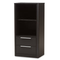 Espresso Brown Finished Wood 2-Drawer Bookcase W961