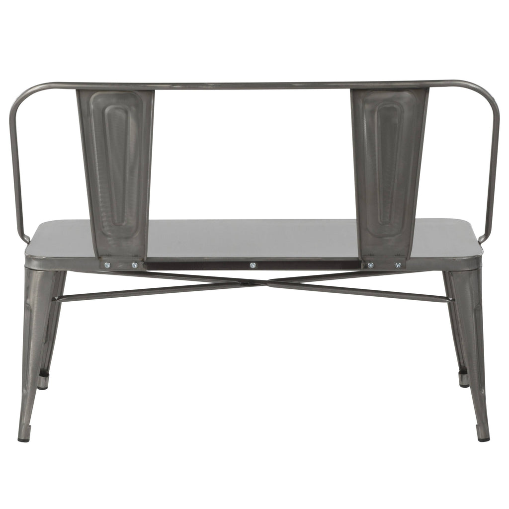 Clear Brushed Silver Metal Bench Q265