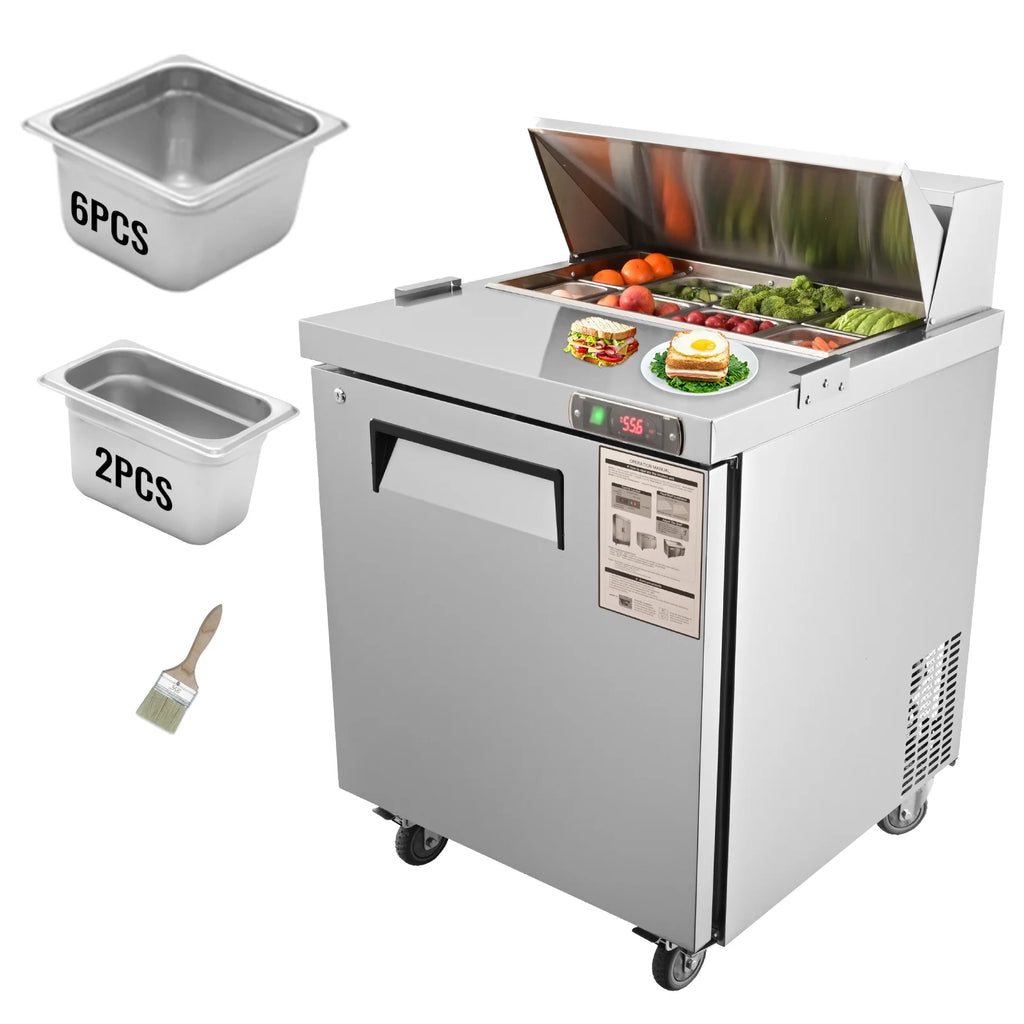Refrigerated Sandwich Salad Prep Table 1 Door Holds 8 Pans E53246