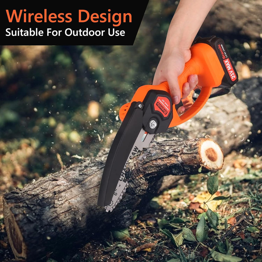 Mini Chainsaw 6 Inch, Cordless 21V Chainsaw, Pack of 2 G3977
