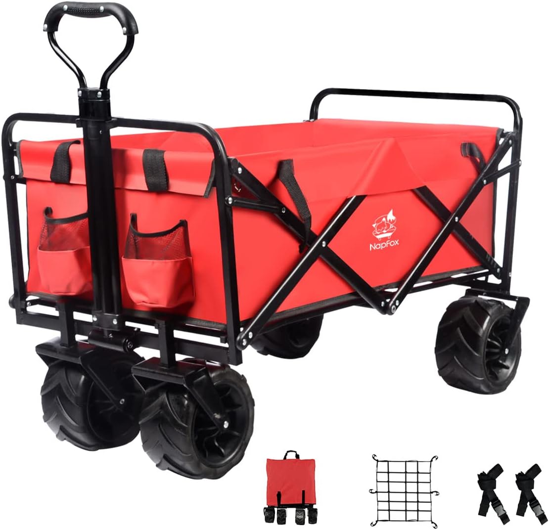 Black Heavy Duty Folding Utility Cart with Universal Wheels Adjustable Handle P20283