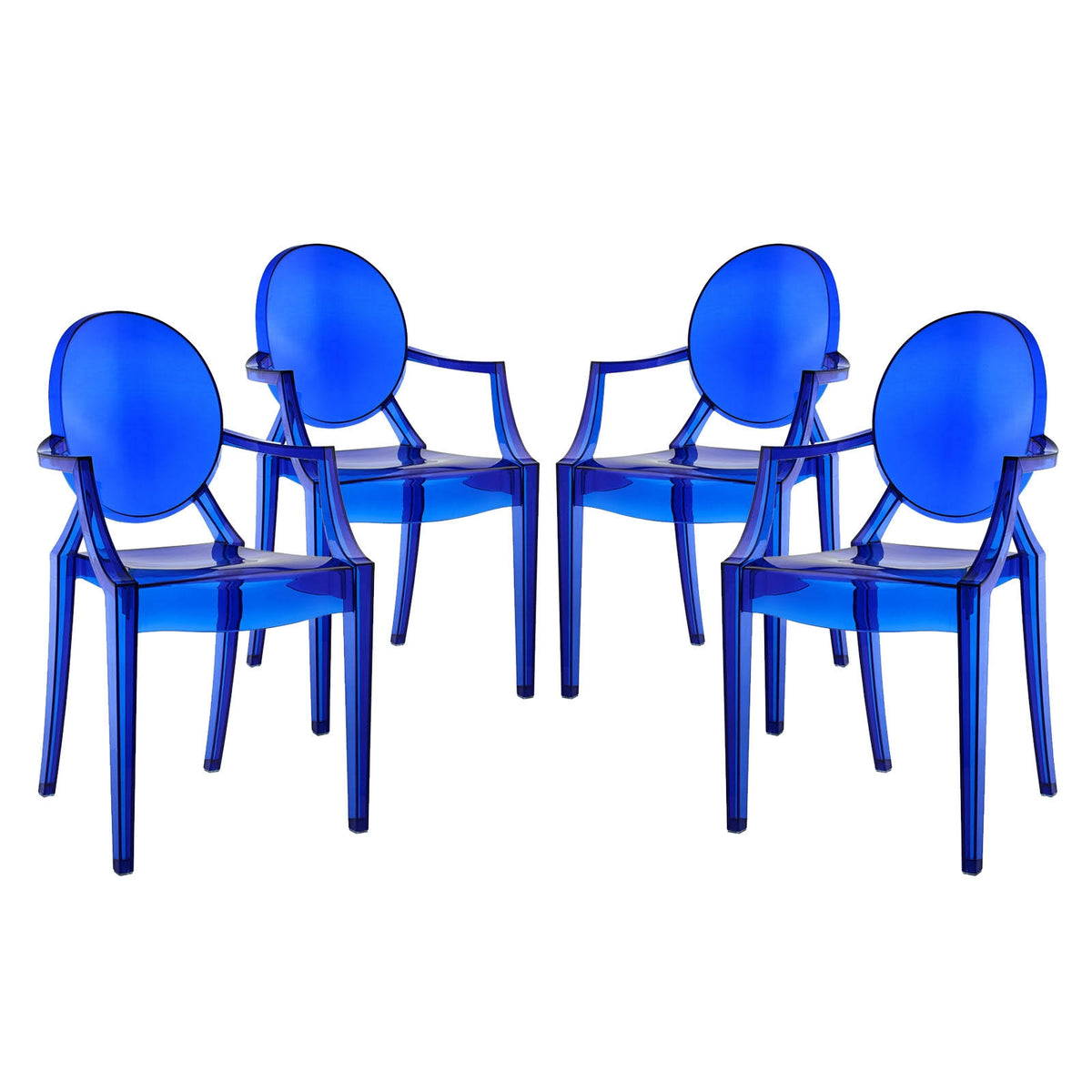 Blue Dining Armchairs Set of 4 B214