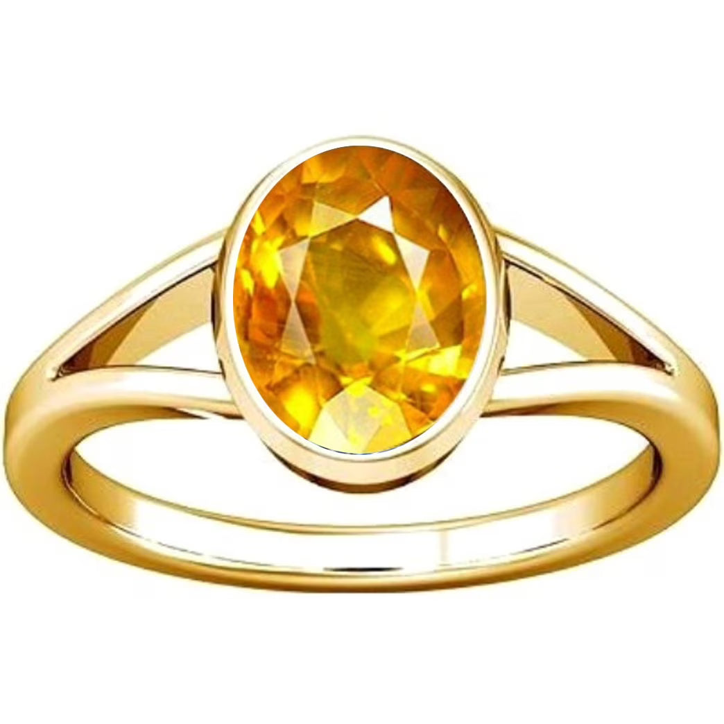 Yellow Sapphire Pukhraj Gemstone Panchdhatu Ring T446