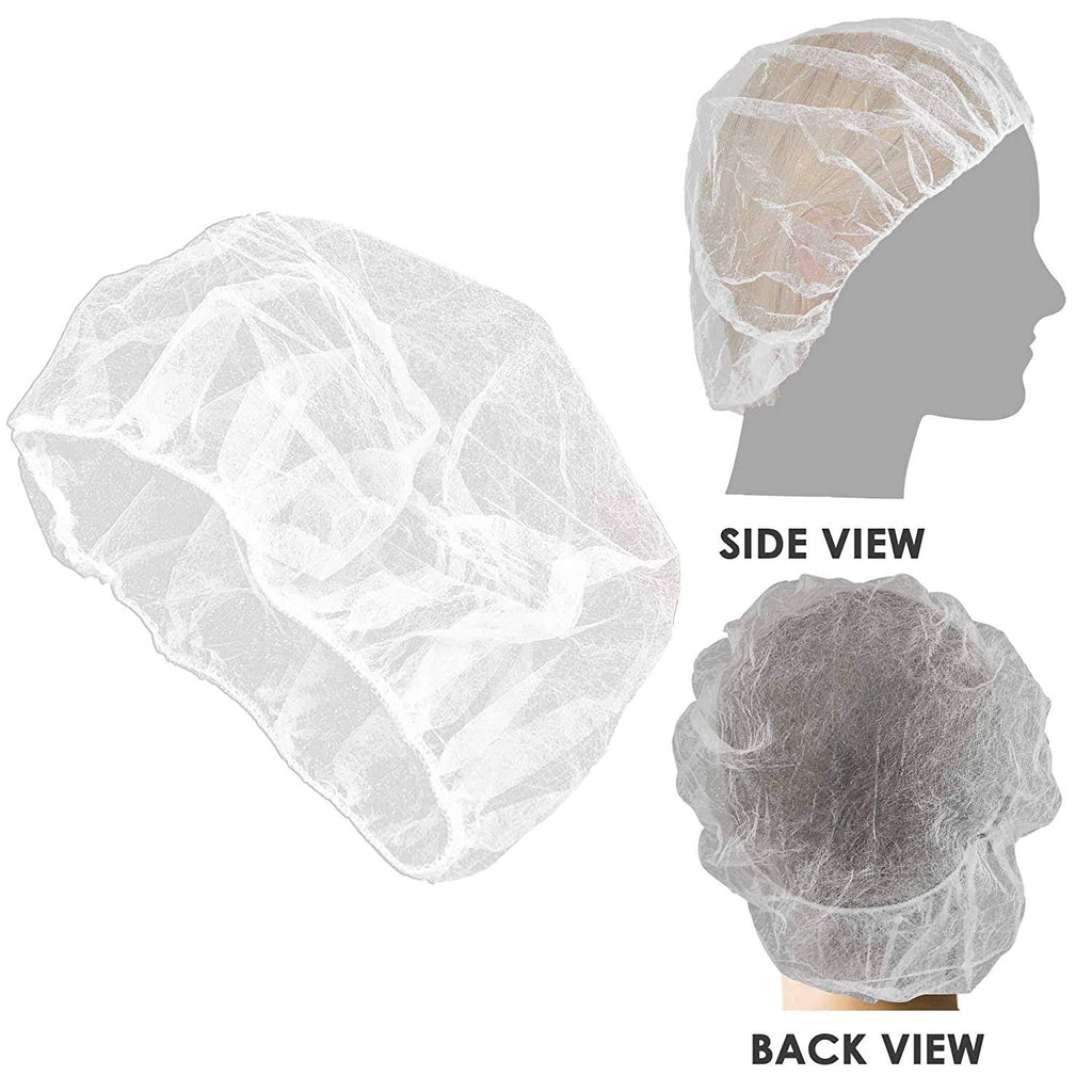 White Bouffant Cap Hair Net 24 inch 100 Pcs W4695