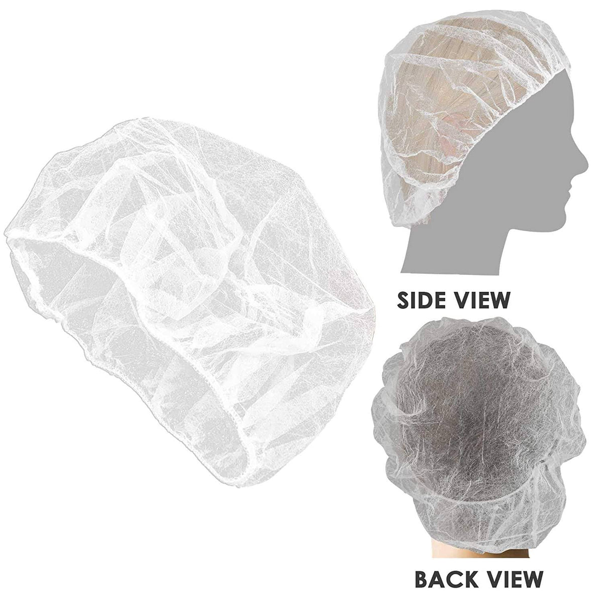 White Bouffant Cap Hair Net 24 inch 100 Pcs W4695
