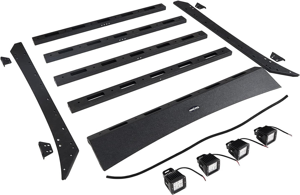 Roof Rack Cargo Carrier Crossbars Basket with LED Lights for Toyota Tacoma 05-22 Access Cab 2nd 3rd Gen Pickup Truck L931