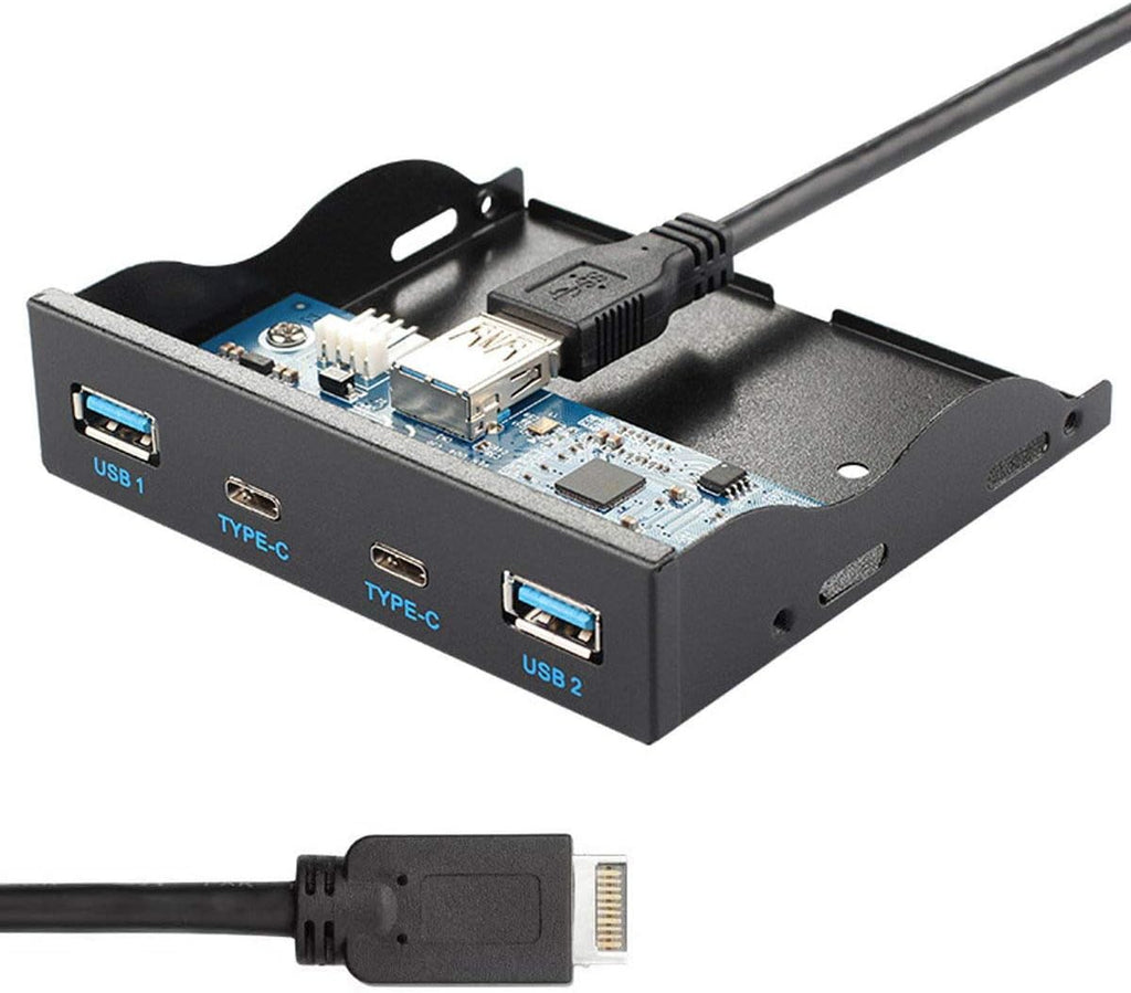 USB 3.1 Front Panel Header to USB-C & USB 3.0 HUB 4 Ports Motherboard Cable G912