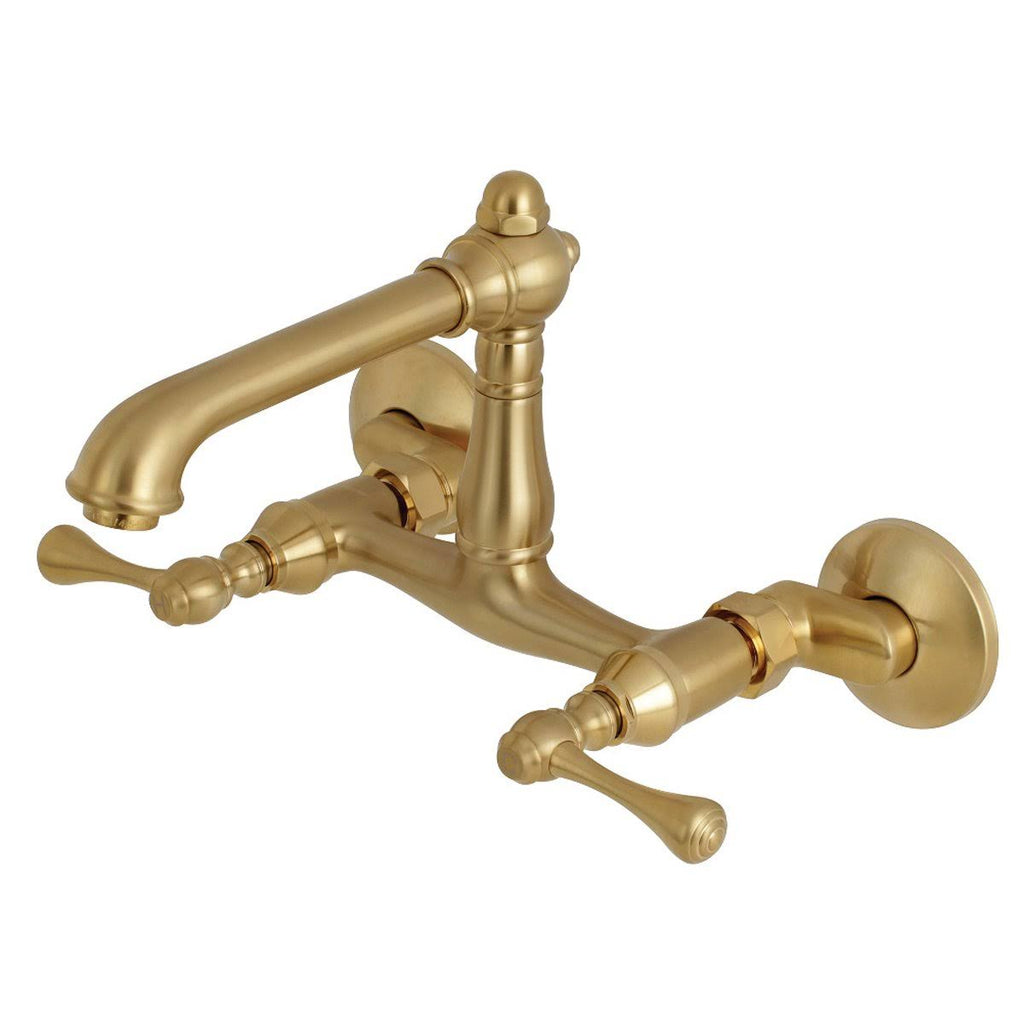 Polished Nickel Adjustable Center Wall Mount Kitchen Faucet G136022