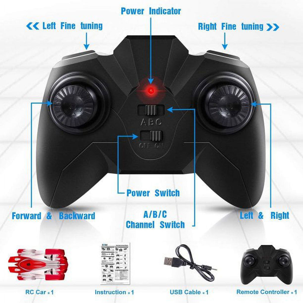 Red Rechargeable RC Stunt Car Toy T2104