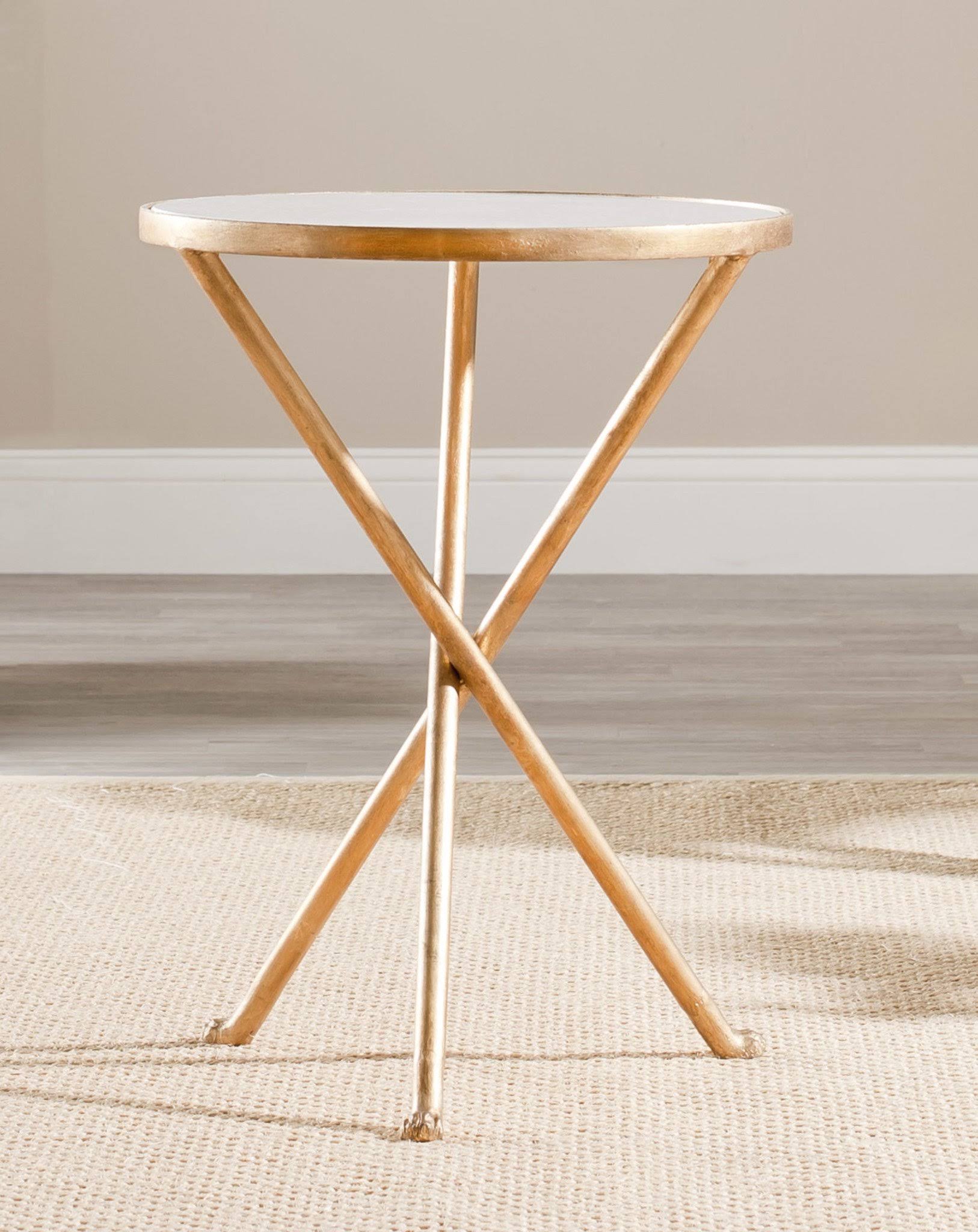 Gold White Accent Table S243874