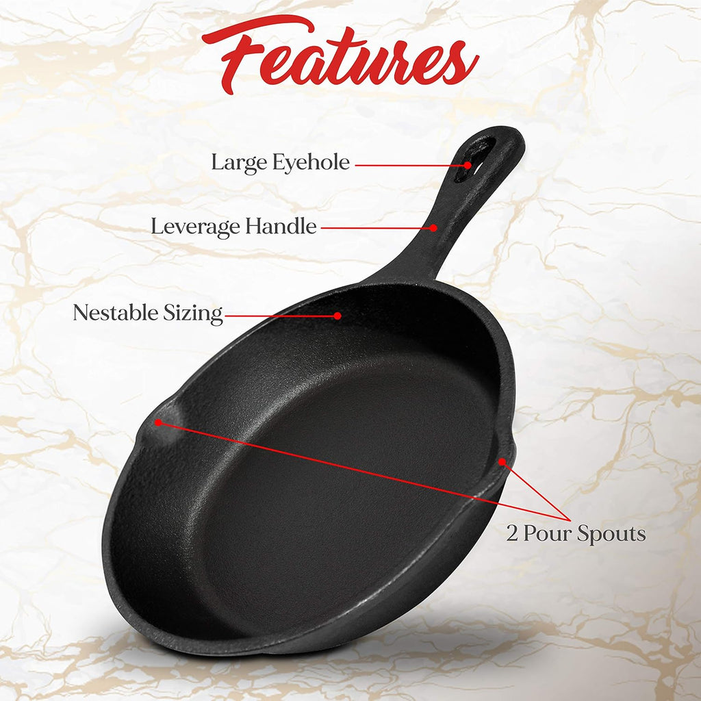 3 Pieces Nonstick Cast Iron Skillet Cookware Set S737844