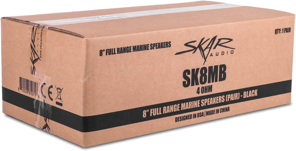 8" 2-Way Marine Coaxial Speakers Pair (Black) R677