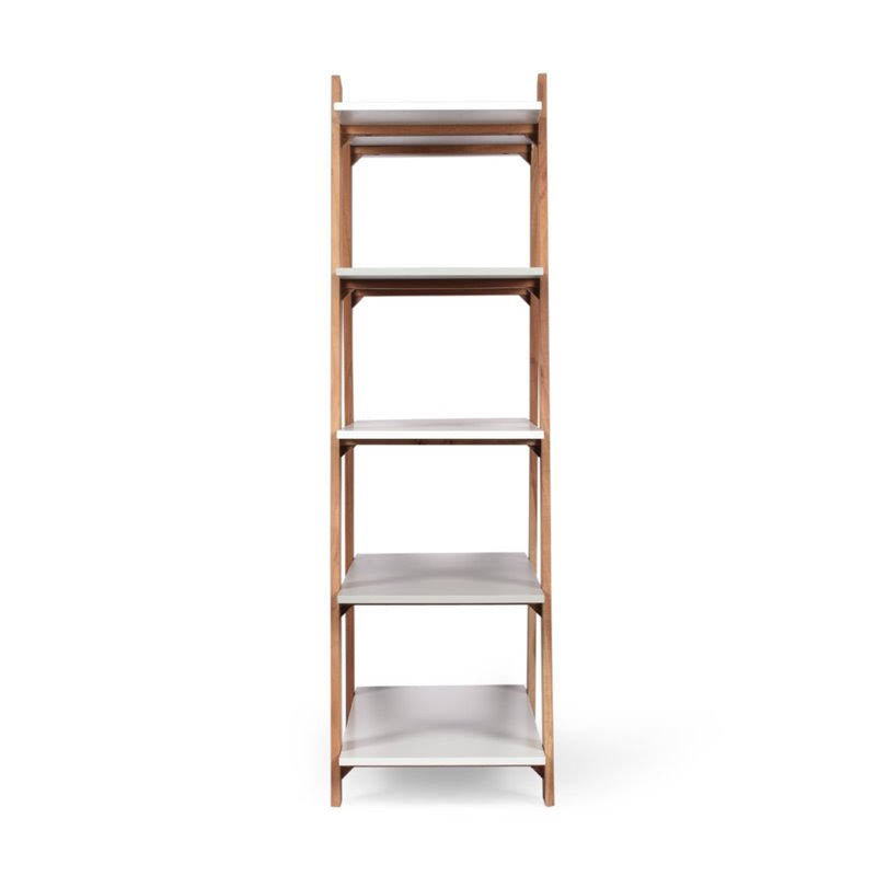 Acacia Wood Bookcase in Natural Gray V39708