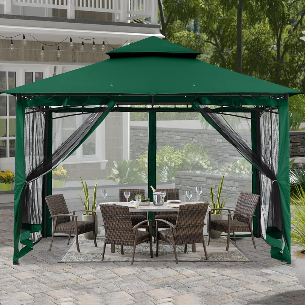 Navy Blue 10x10 Gazebo with Netting C95112