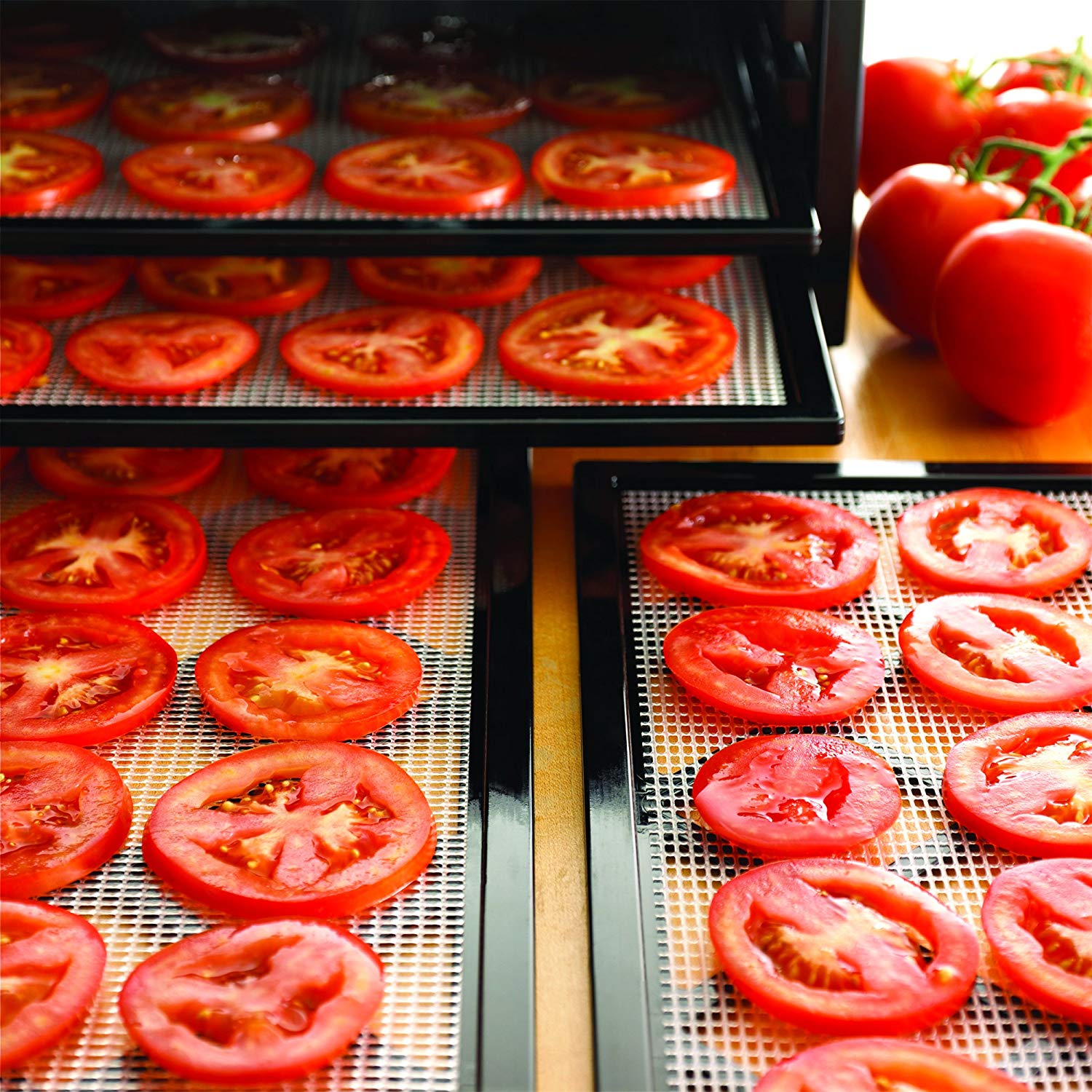 9-Tray Food Dehydrator with Adjustable Thermostat, 15 Square Feet Drying Space, Black Q49612