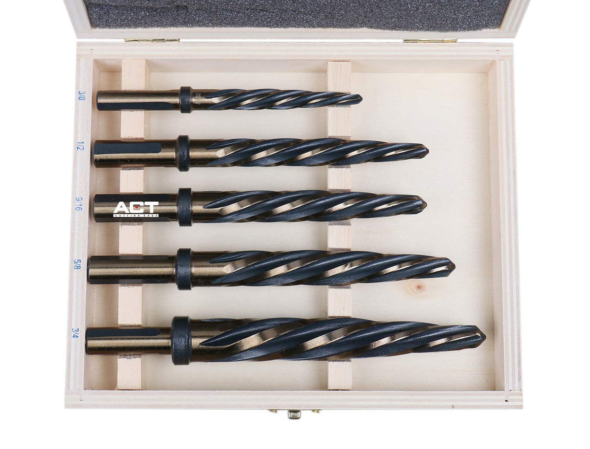 5 Pc H.S.S. Standard Spiral Flute Car Reamer Set U397567